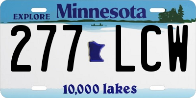 MN license plate 277LCW