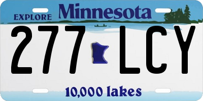 MN license plate 277LCY