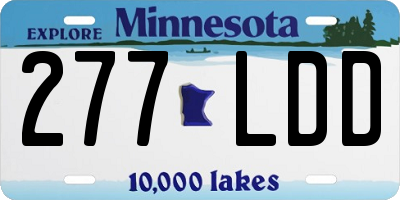 MN license plate 277LDD