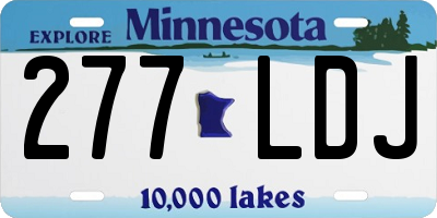 MN license plate 277LDJ
