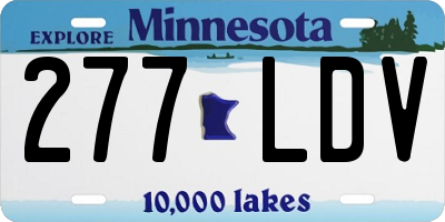 MN license plate 277LDV