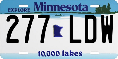 MN license plate 277LDW