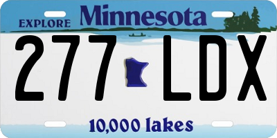 MN license plate 277LDX