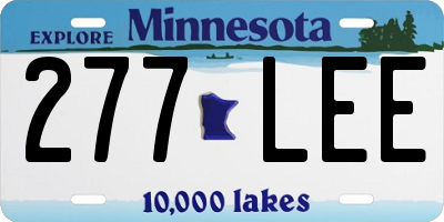 MN license plate 277LEE