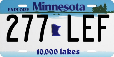 MN license plate 277LEF