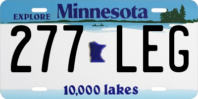 MN license plate 277LEG