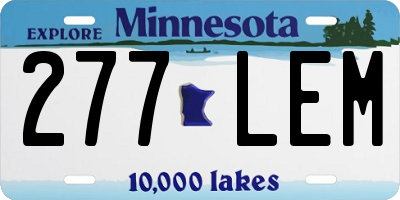 MN license plate 277LEM