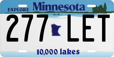MN license plate 277LET