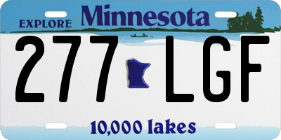 MN license plate 277LGF