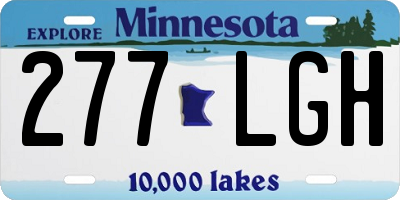 MN license plate 277LGH