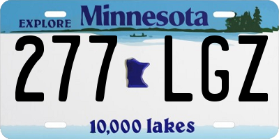 MN license plate 277LGZ