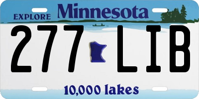 MN license plate 277LIB