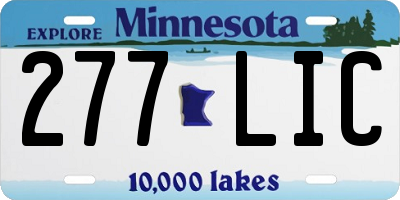 MN license plate 277LIC