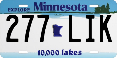MN license plate 277LIK