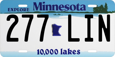 MN license plate 277LIN