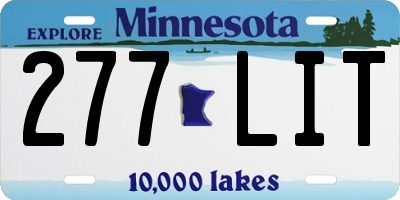 MN license plate 277LIT