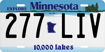 MN license plate 277LIV