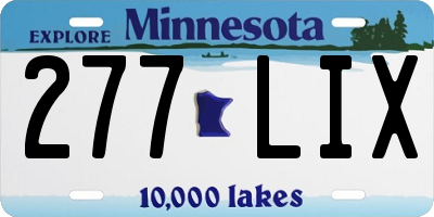 MN license plate 277LIX