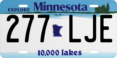 MN license plate 277LJE