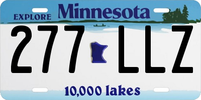 MN license plate 277LLZ