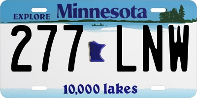 MN license plate 277LNW