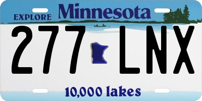 MN license plate 277LNX