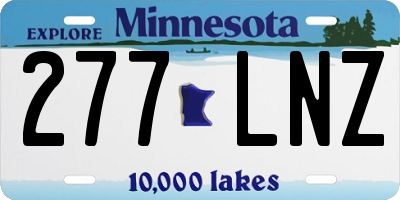 MN license plate 277LNZ