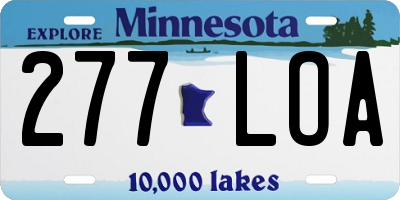 MN license plate 277LOA