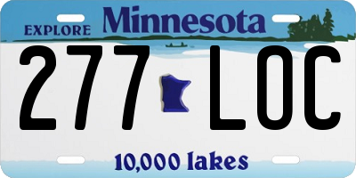 MN license plate 277LOC