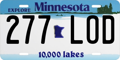 MN license plate 277LOD