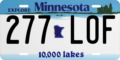MN license plate 277LOF