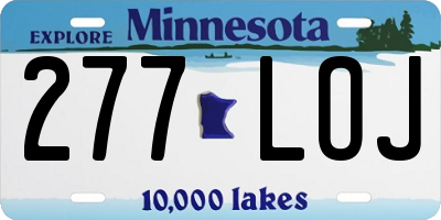 MN license plate 277LOJ