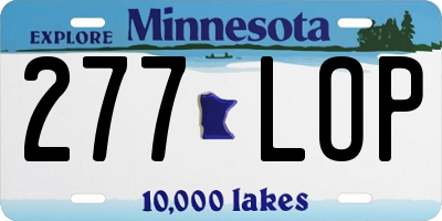 MN license plate 277LOP