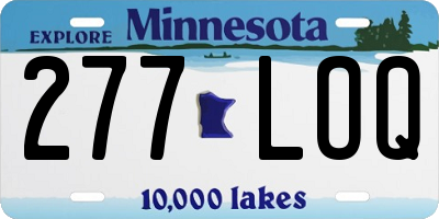 MN license plate 277LOQ