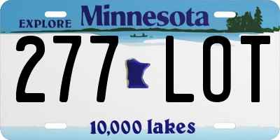 MN license plate 277LOT