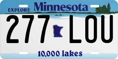 MN license plate 277LOU