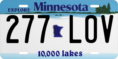 MN license plate 277LOV