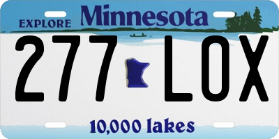 MN license plate 277LOX