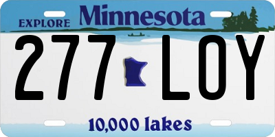 MN license plate 277LOY
