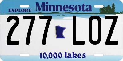 MN license plate 277LOZ
