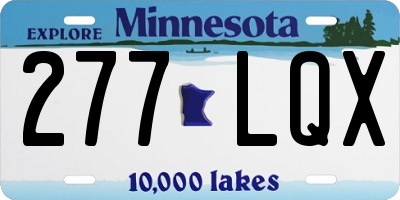 MN license plate 277LQX
