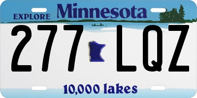 MN license plate 277LQZ