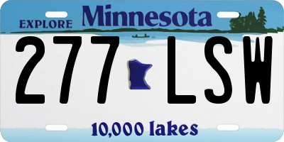 MN license plate 277LSW