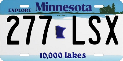 MN license plate 277LSX