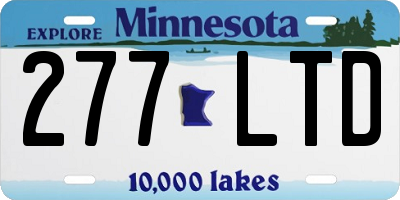 MN license plate 277LTD