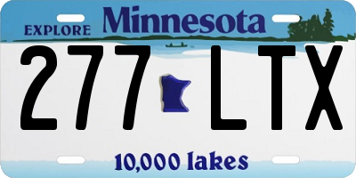 MN license plate 277LTX