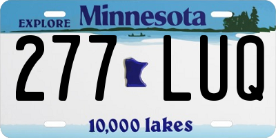 MN license plate 277LUQ