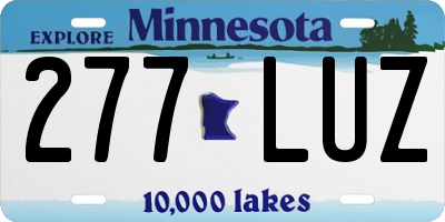 MN license plate 277LUZ