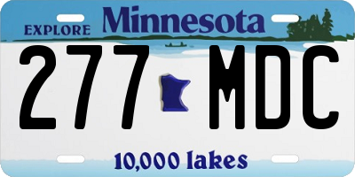 MN license plate 277MDC
