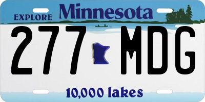 MN license plate 277MDG